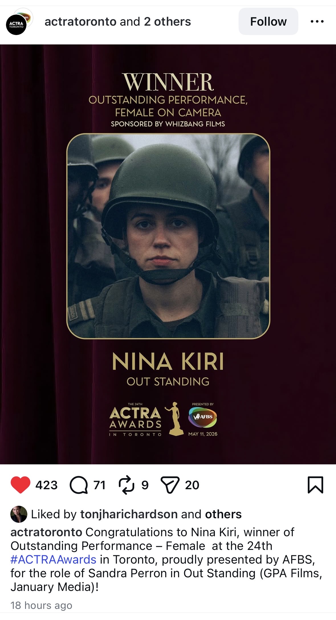 Way to go, Nina Kiri! Congratulations on your 2025 TIFF50 film premiere!